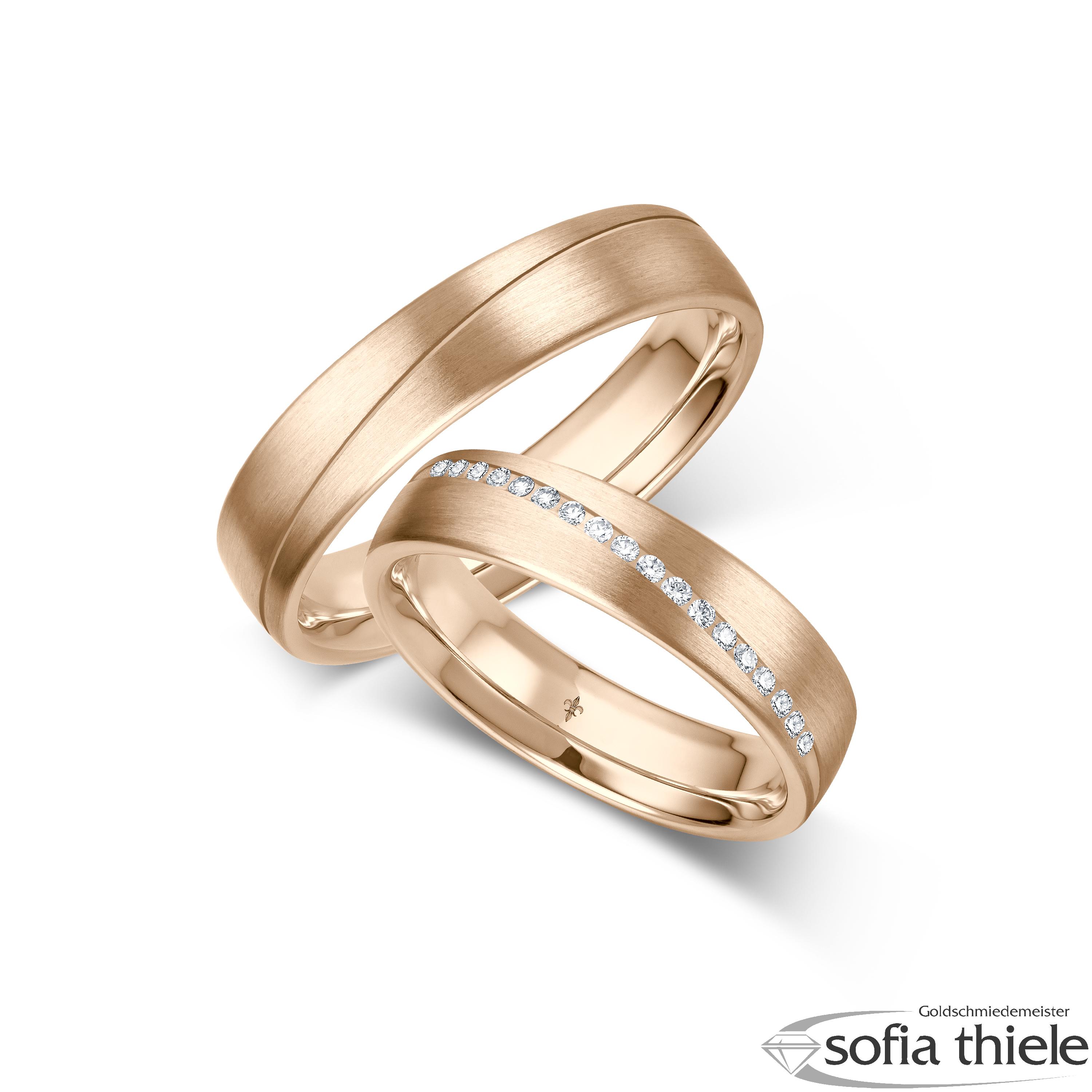 Trauringe Gold Paar TR-00082R-375