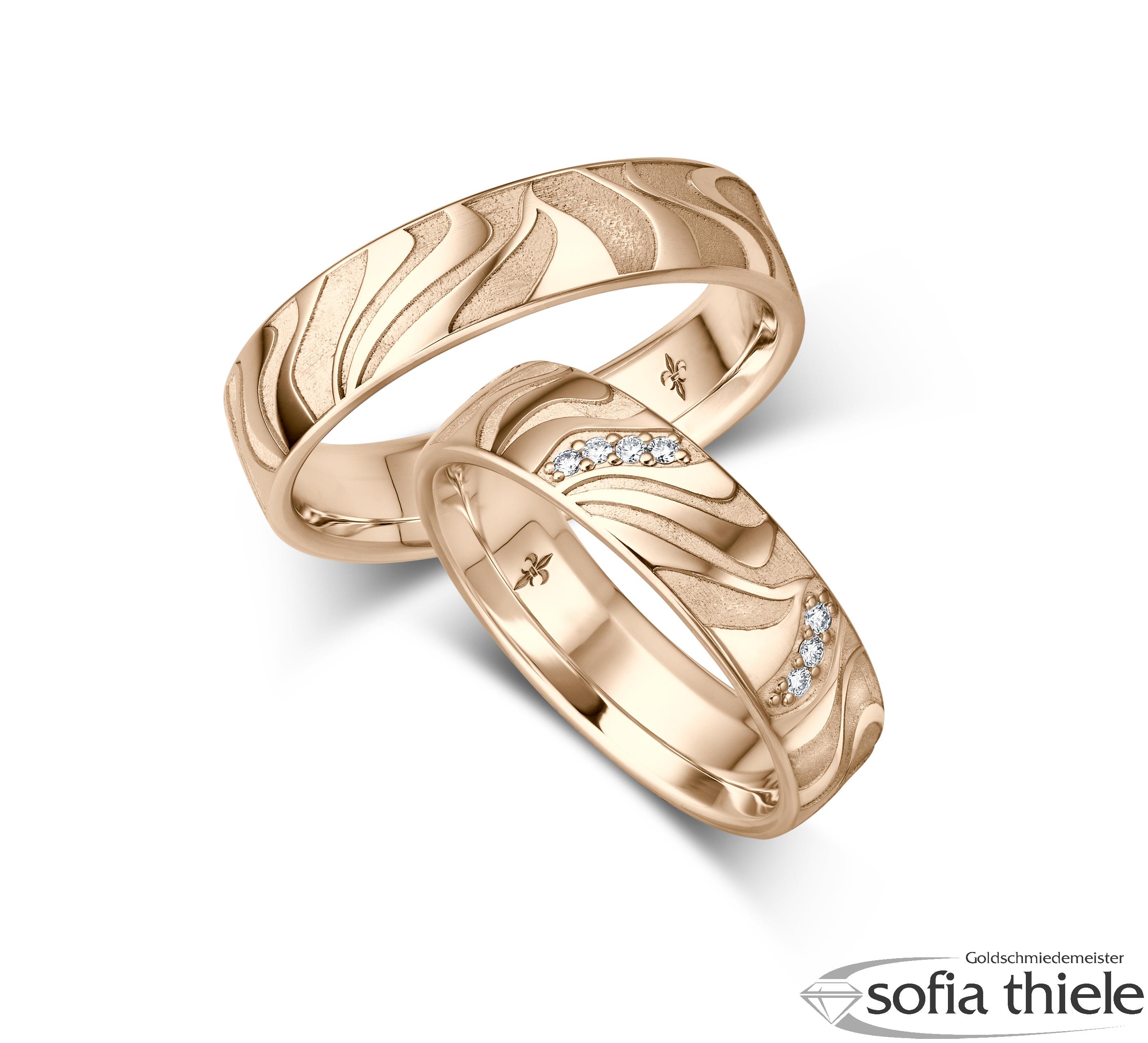 Trauringe Gold Paar TR-00041R-375