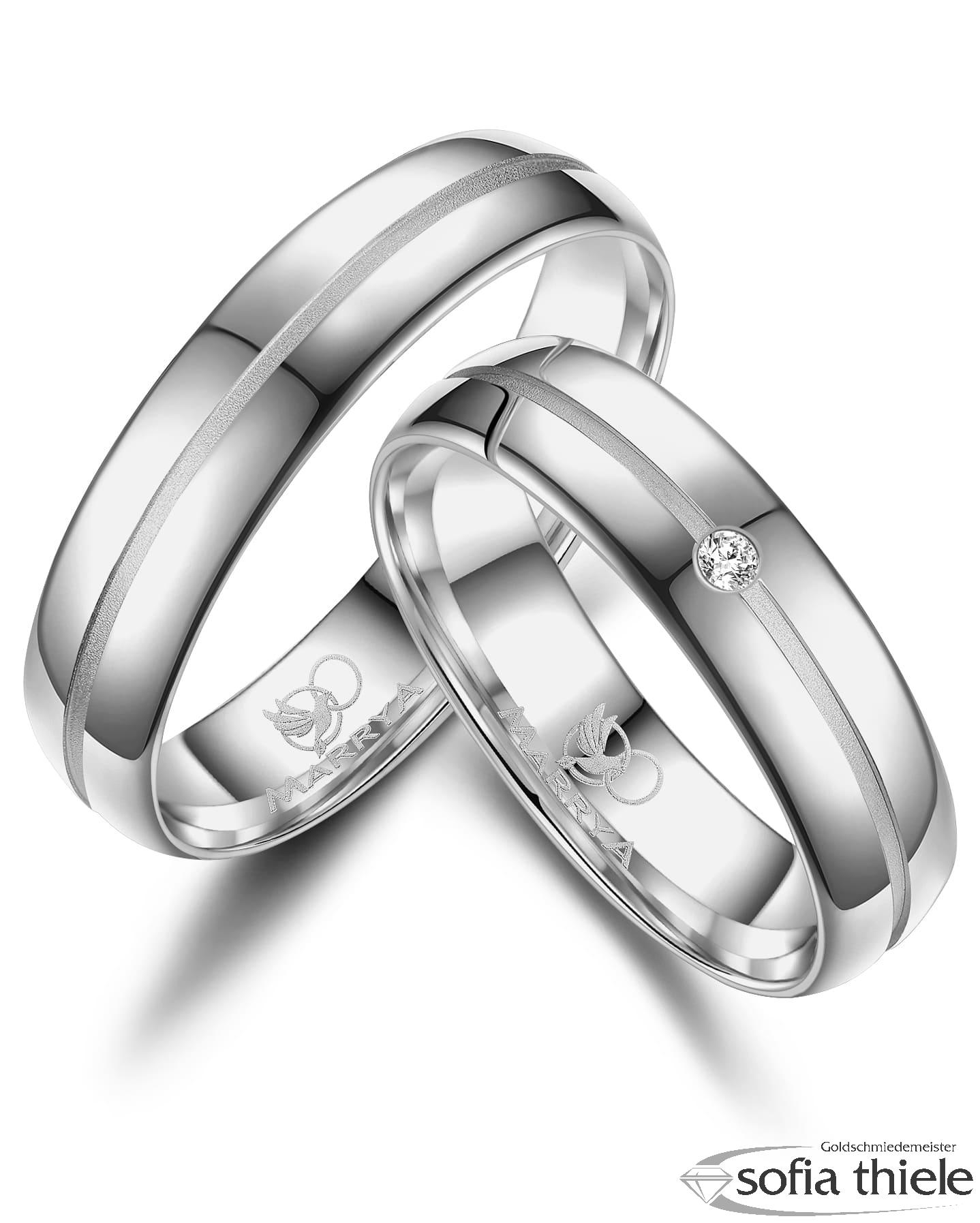 Trauringe Silber Paar SI-16
