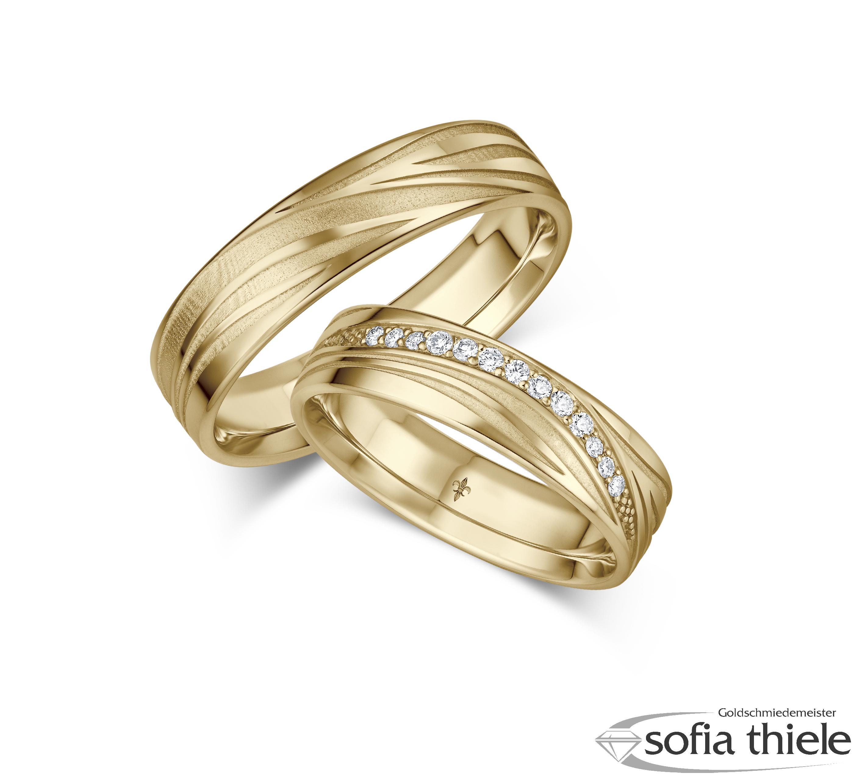 Trauringe Gold Paar TR-00065G-375