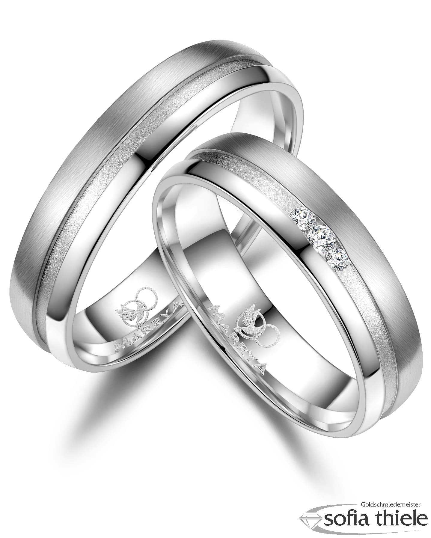 Trauringe Silber Paar SI-18