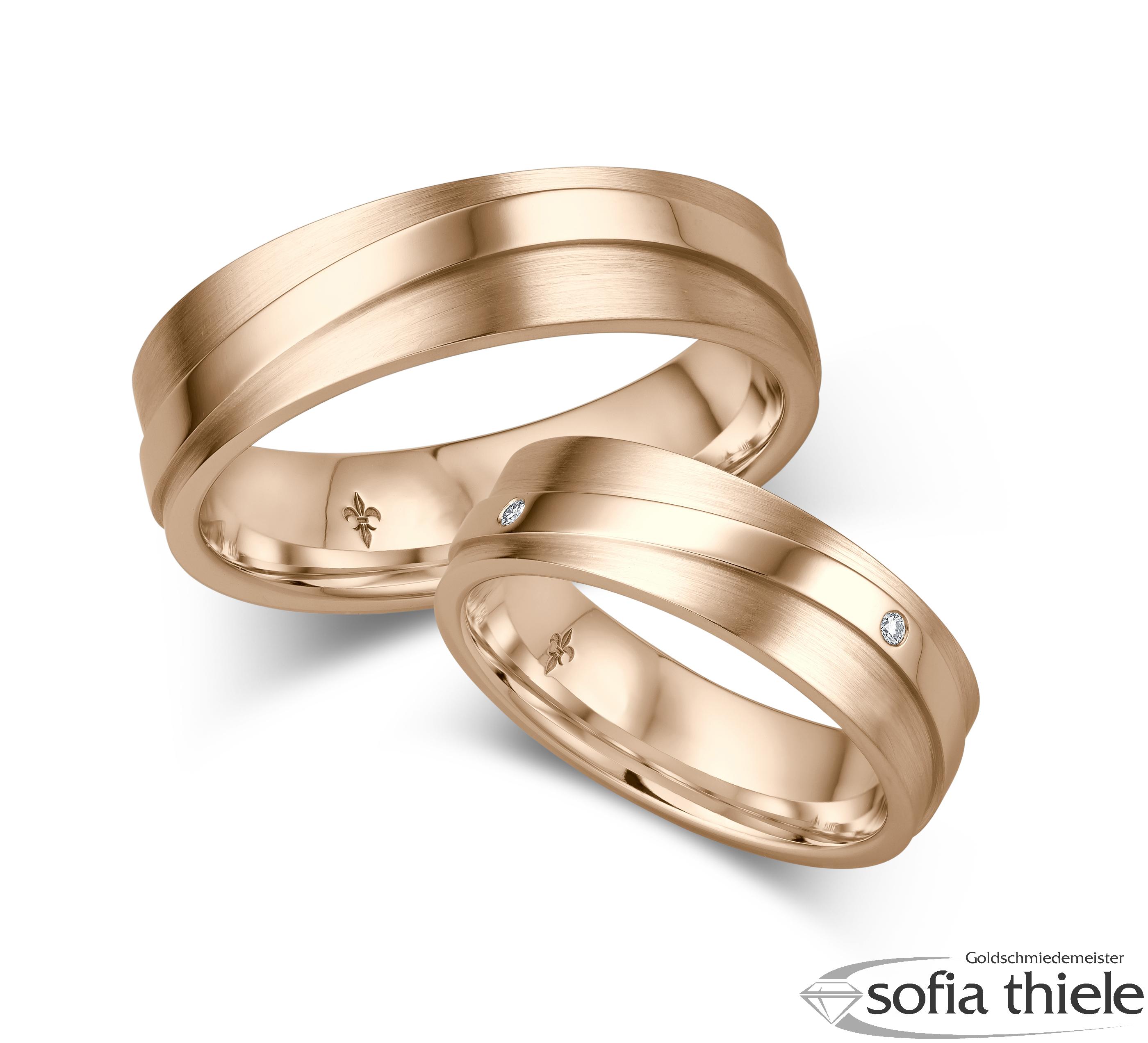 Trauringe Gold Paar TR-00027R-375