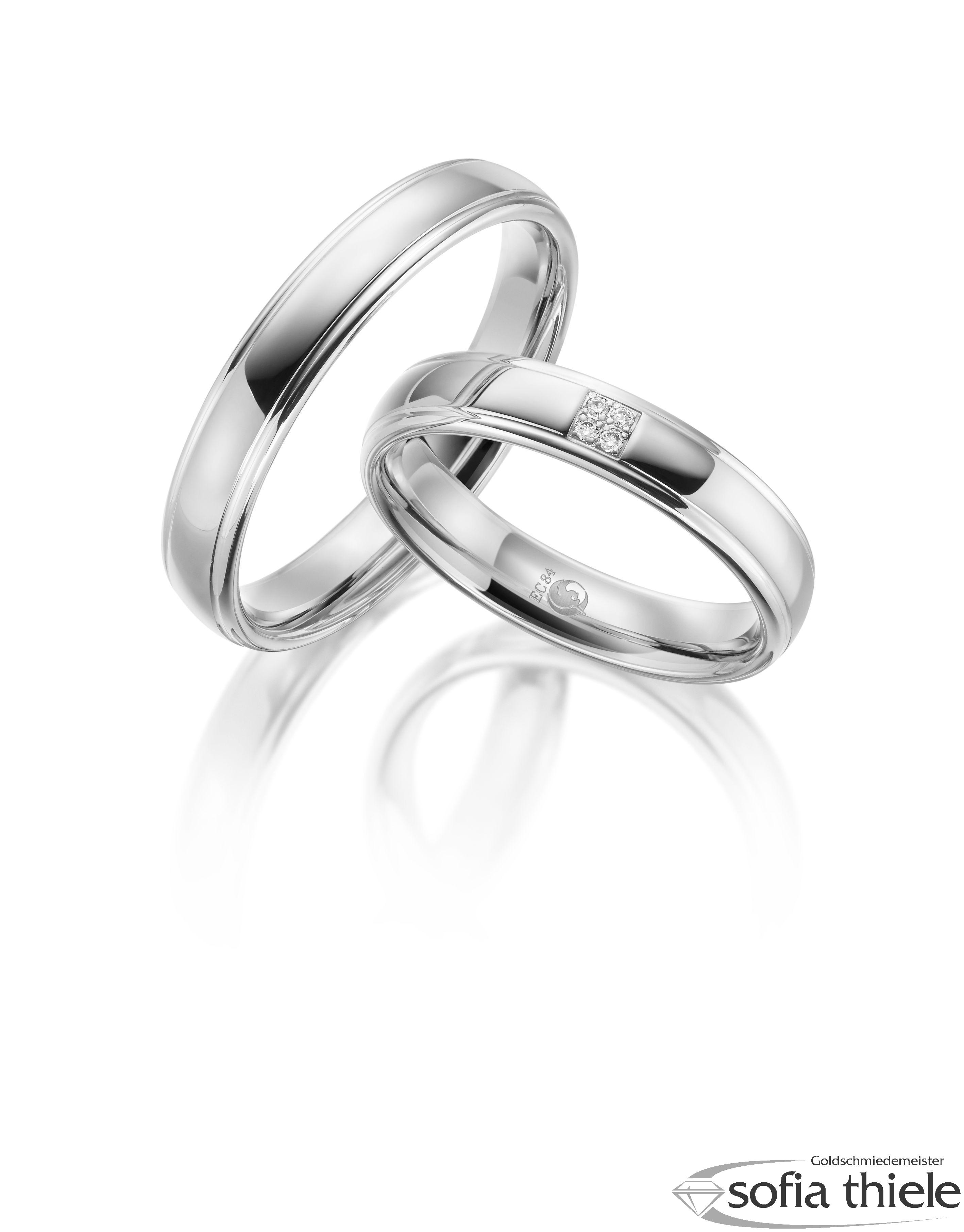 Trauringe Gold Paar RU-1600-1-375W