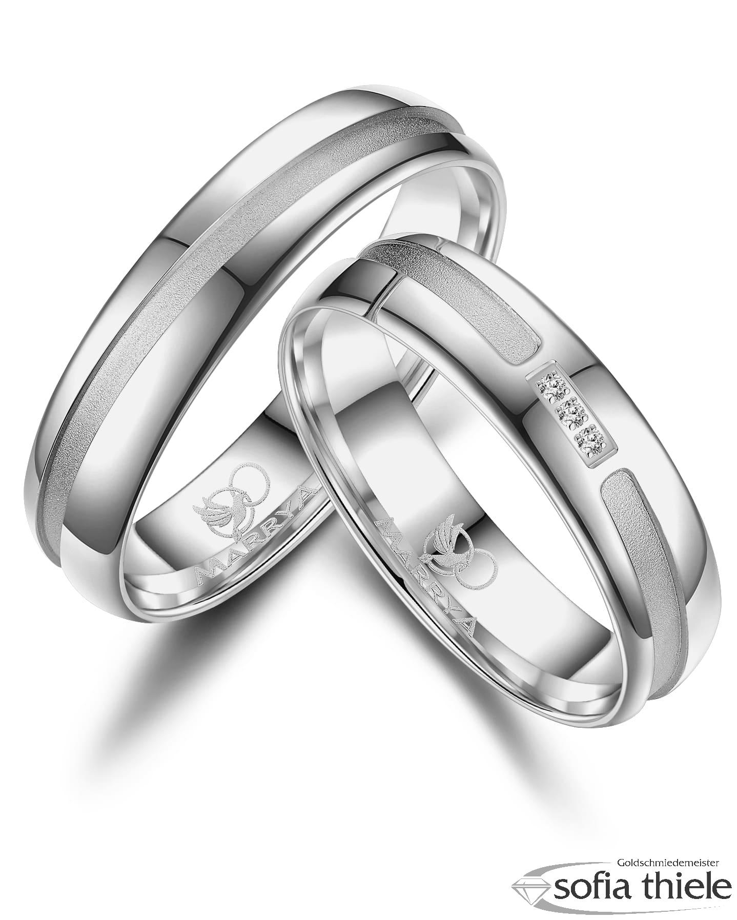 Trauringe Silber Paar SI-14