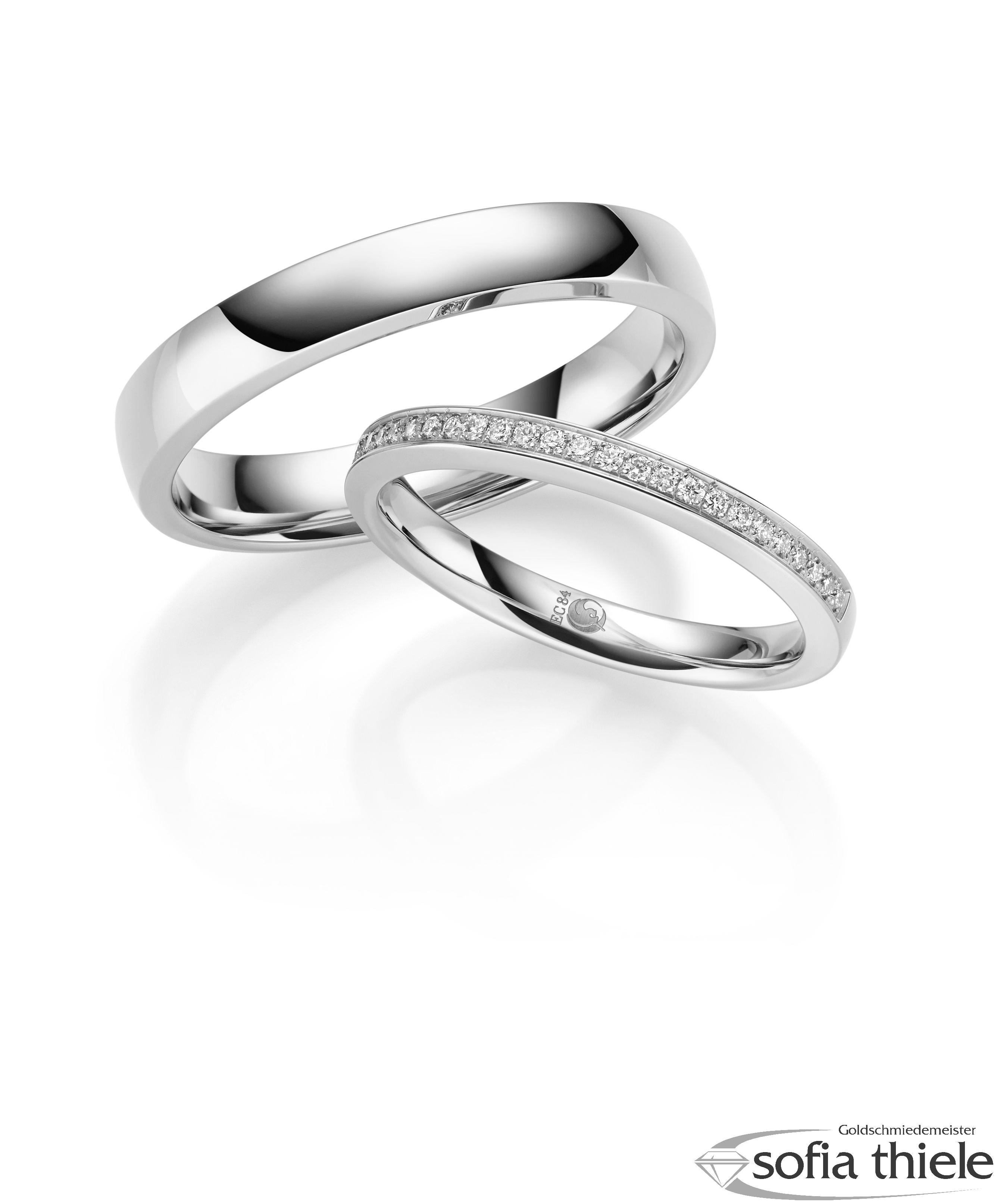 Trauringe Gold Paar RU-1698-1-375W