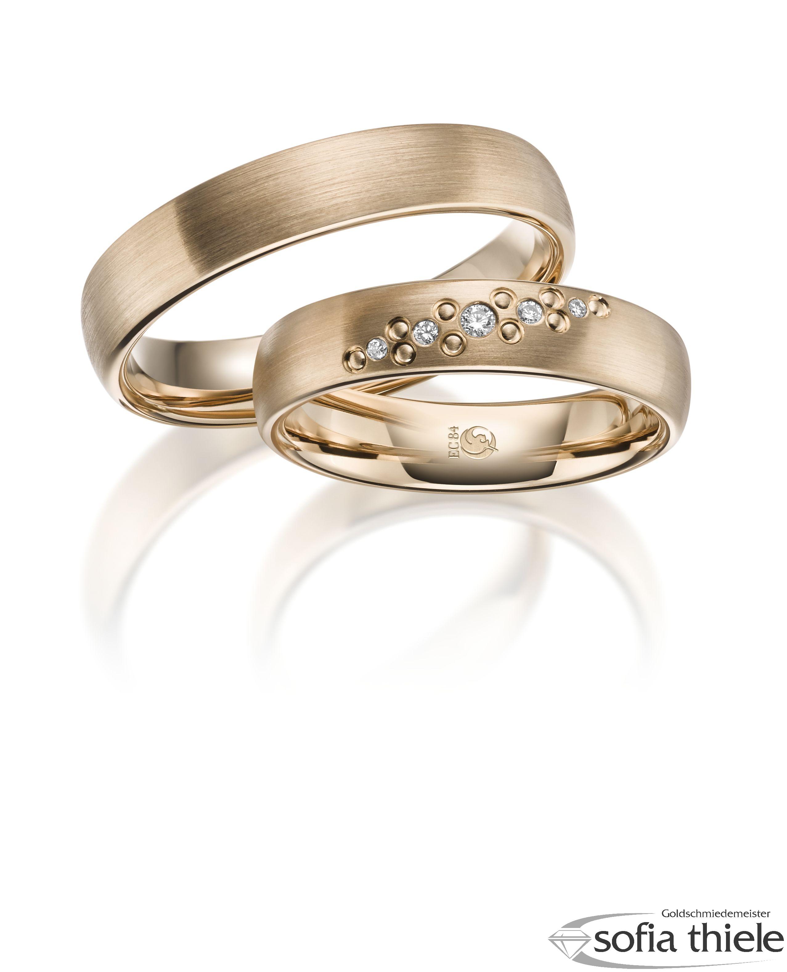 Trauringe Gold Paar RU-1636-1-585Ro