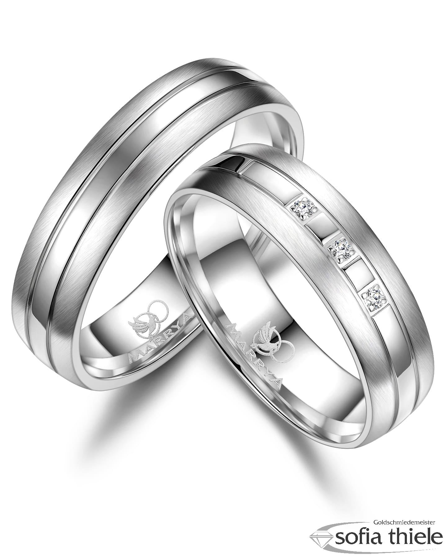 Trauringe Silber Paar SI-07