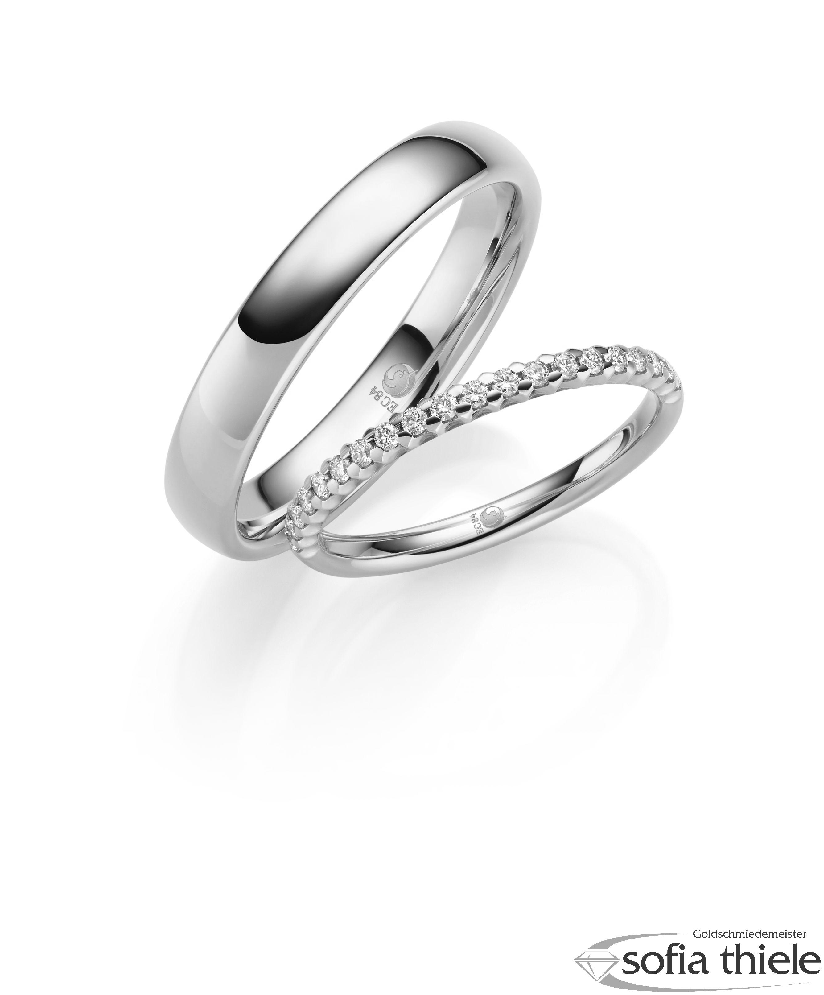 Trauringe Gold Paar RU-1709-1-375W