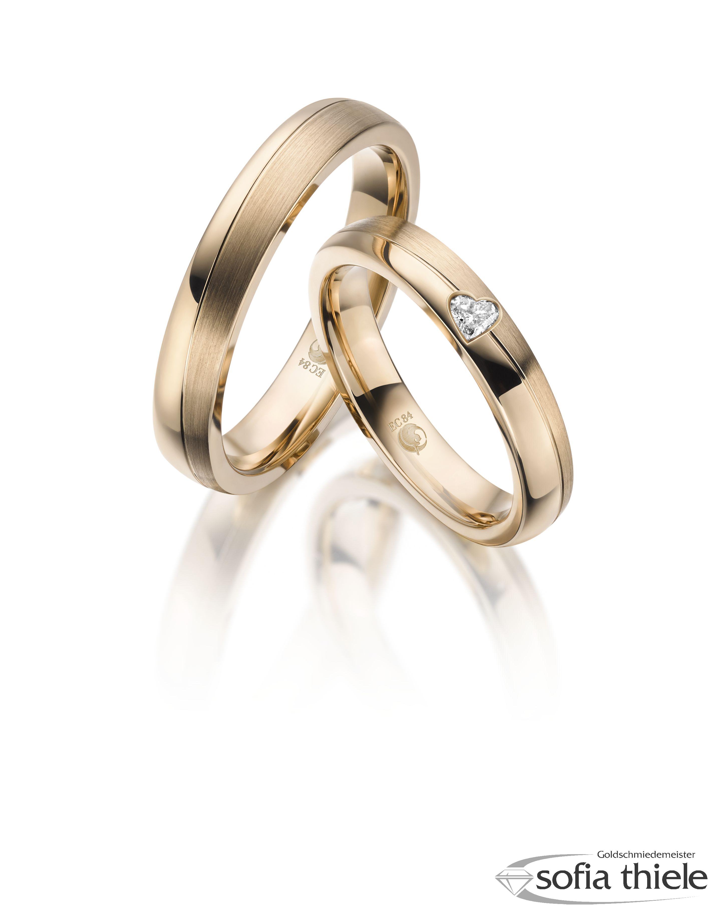 Trauringe Gold Paar RU-1609-1-585Ro