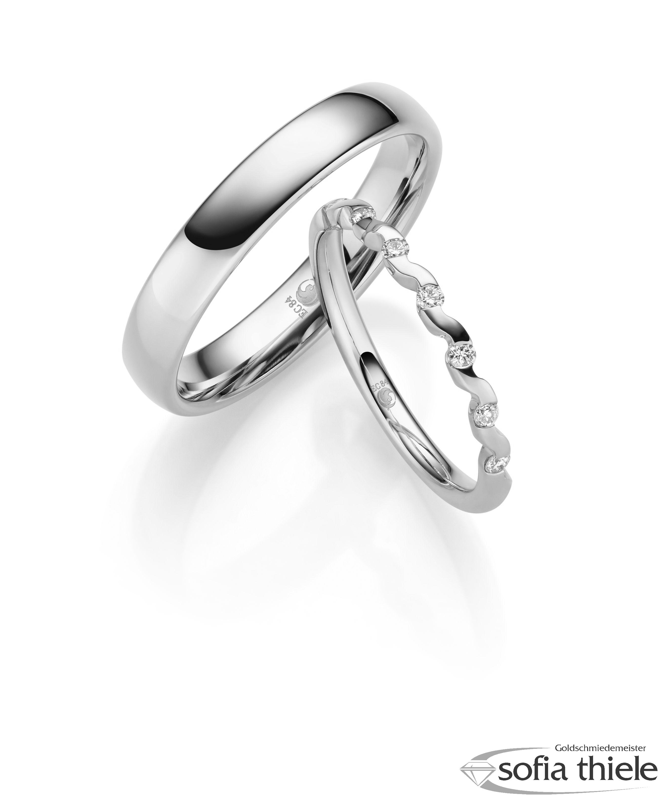 Trauringe Gold Paar RU-1707-1-375W