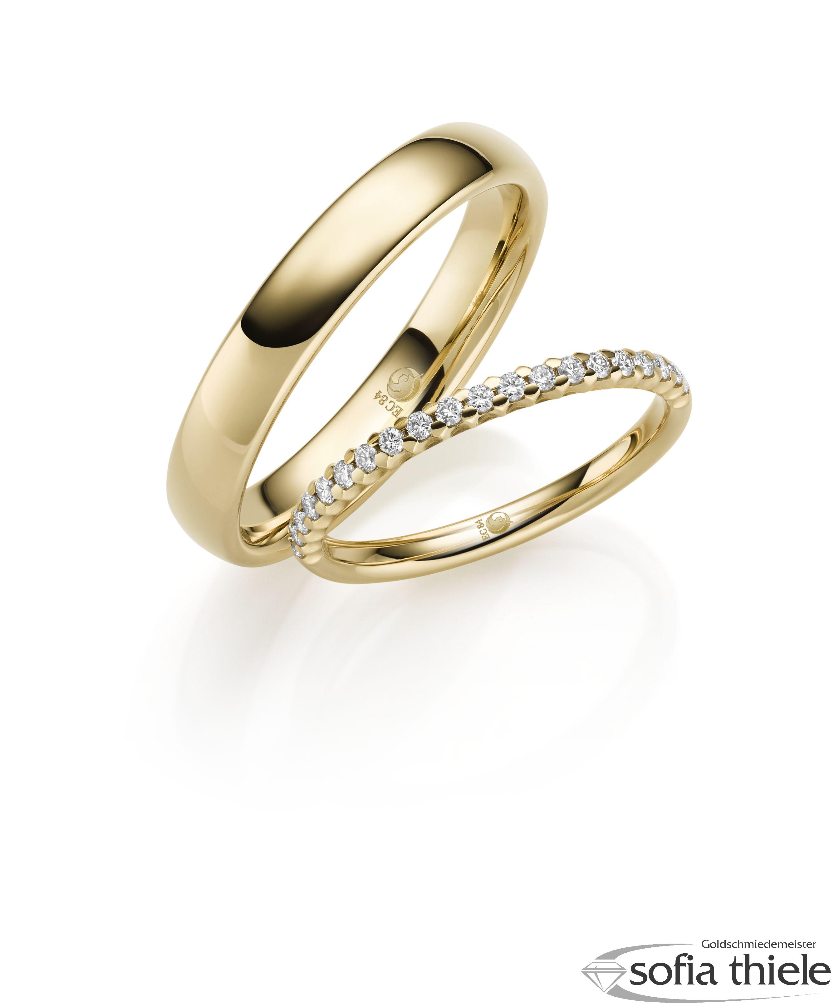 Trauringe Gold Paar RU-1709-1-375G