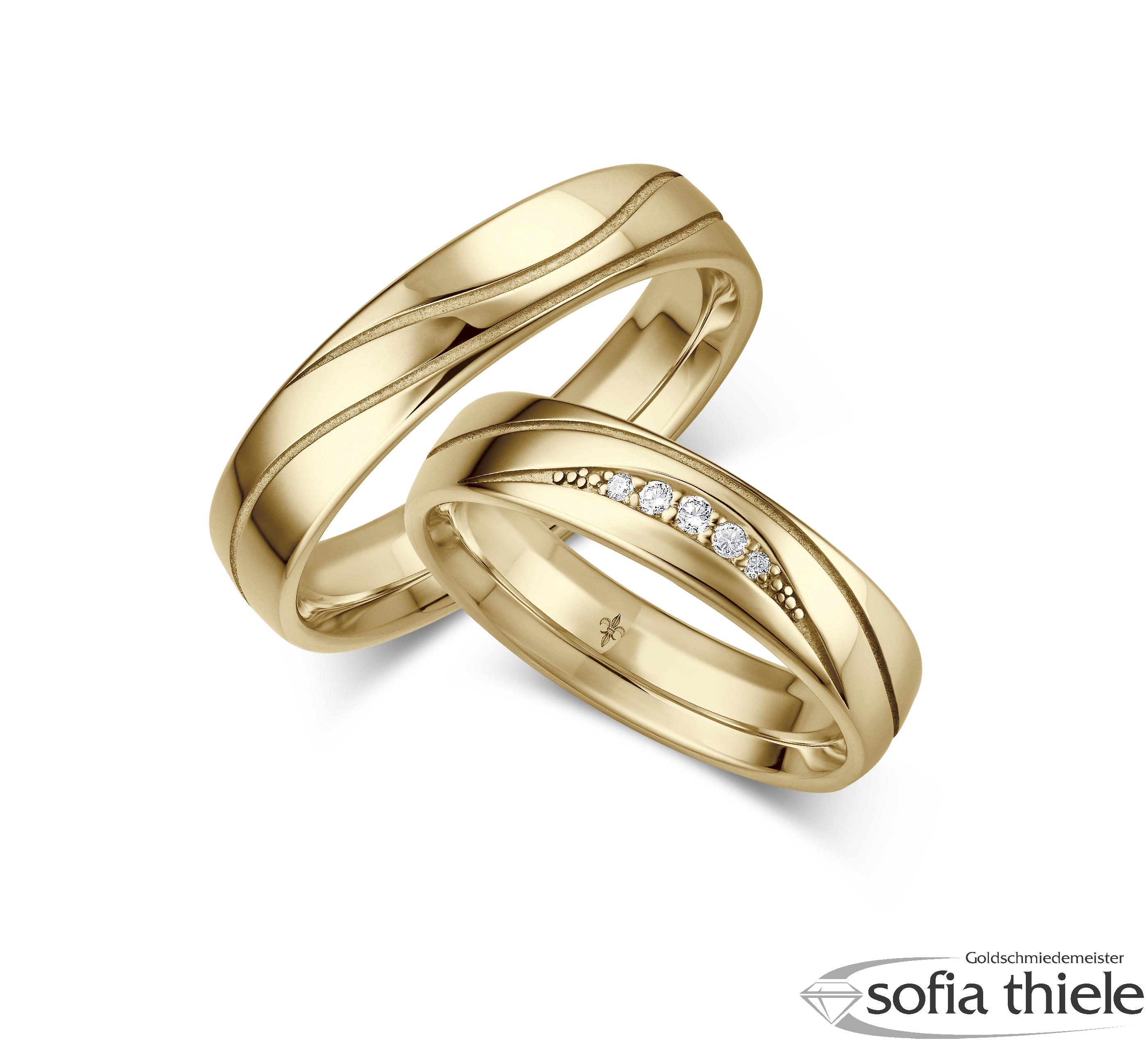 Trauringe Gold Paar TR-00070G-375