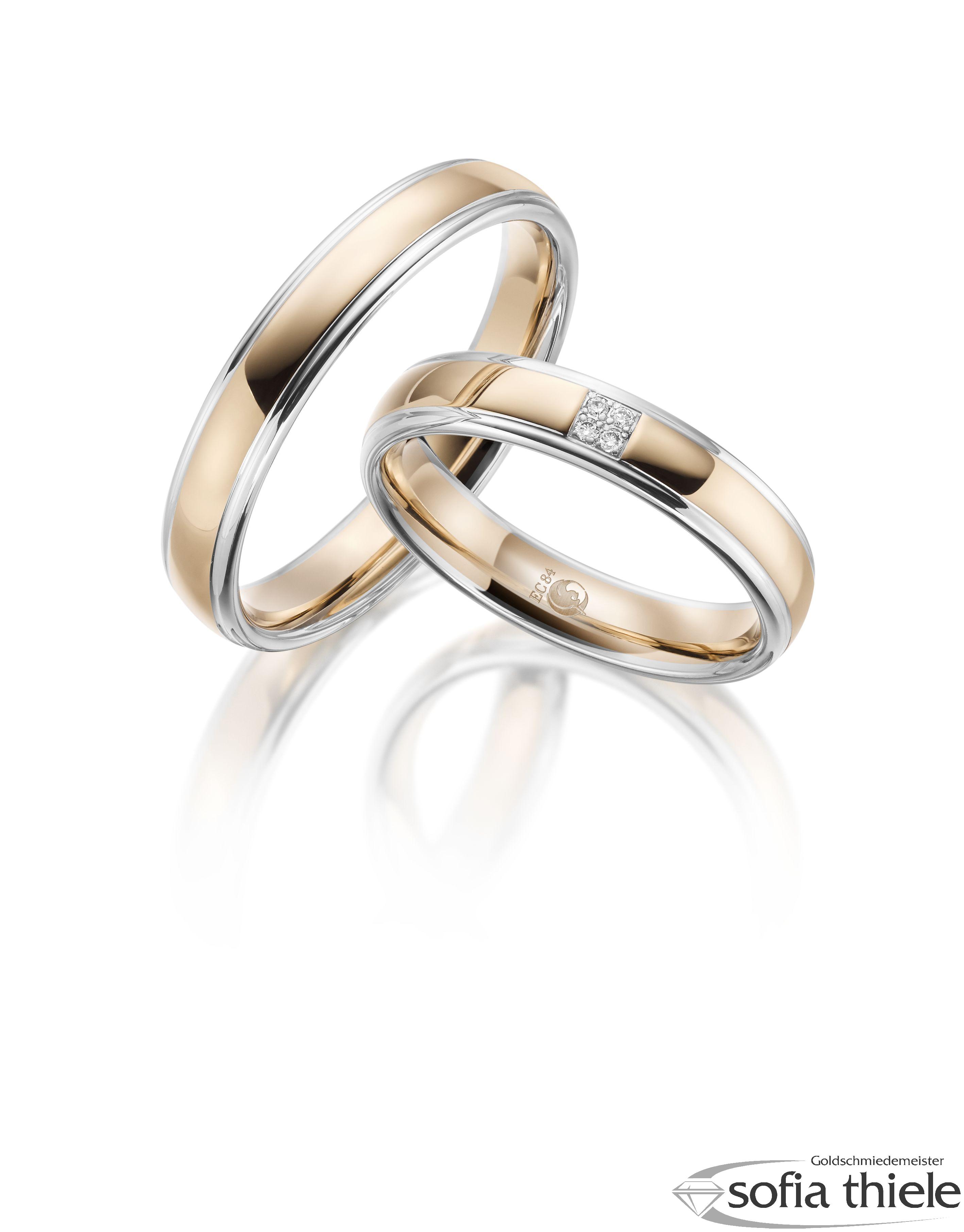 Trauringe Gold Paar RU-1600-1-375WRo