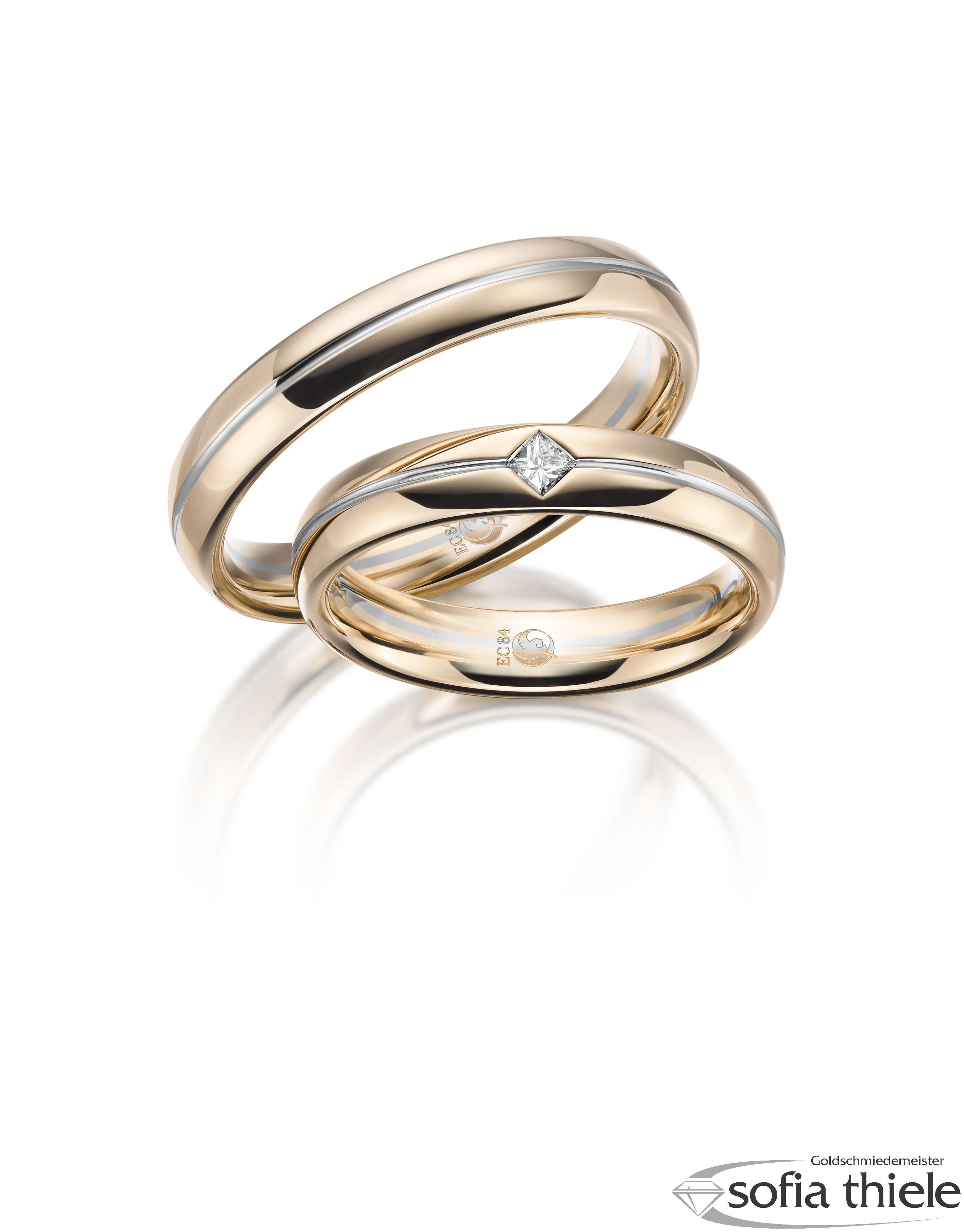 Trauringe Gold Paar RU-1611-1-375WRo