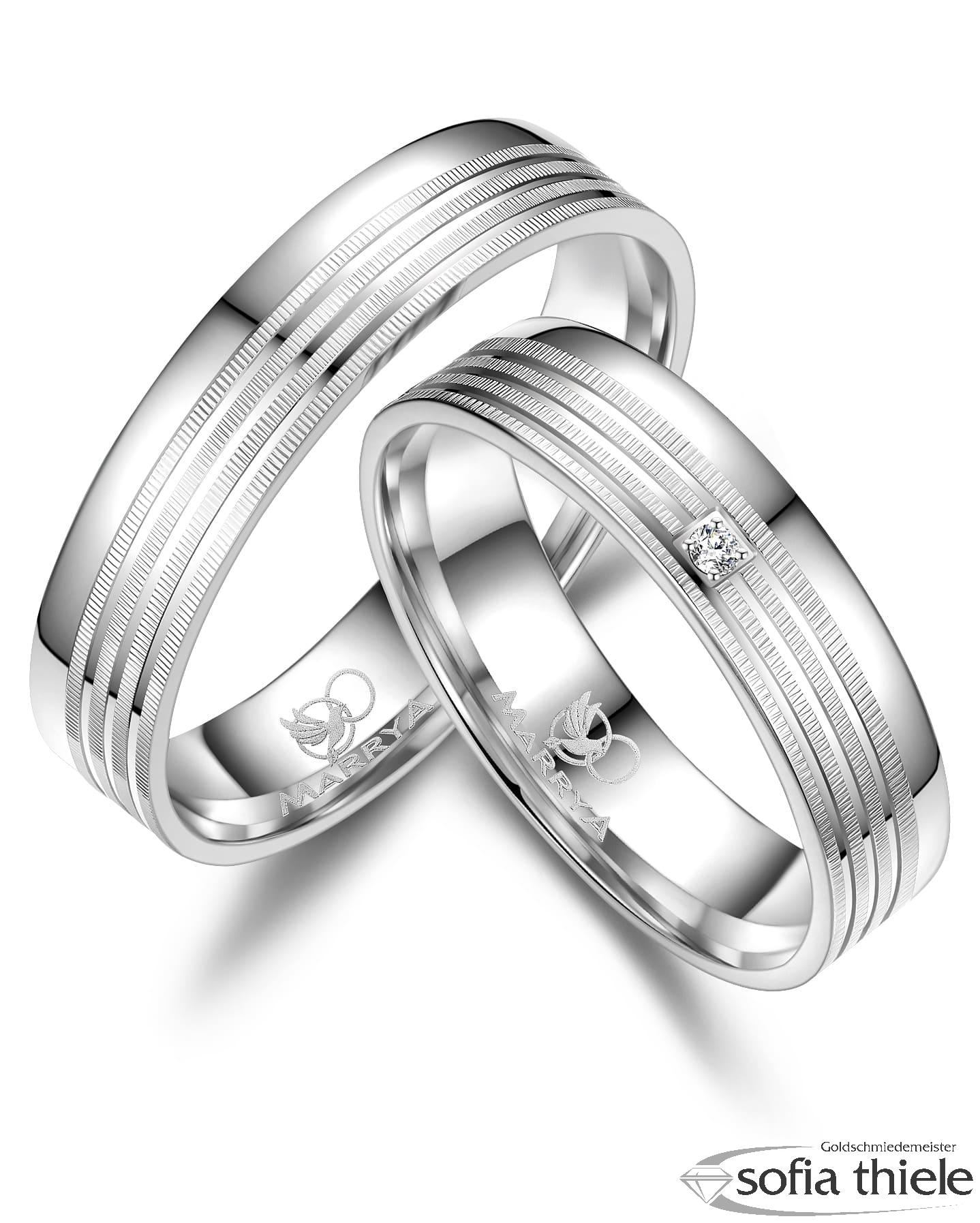 Trauringe Silber Paar SI-03