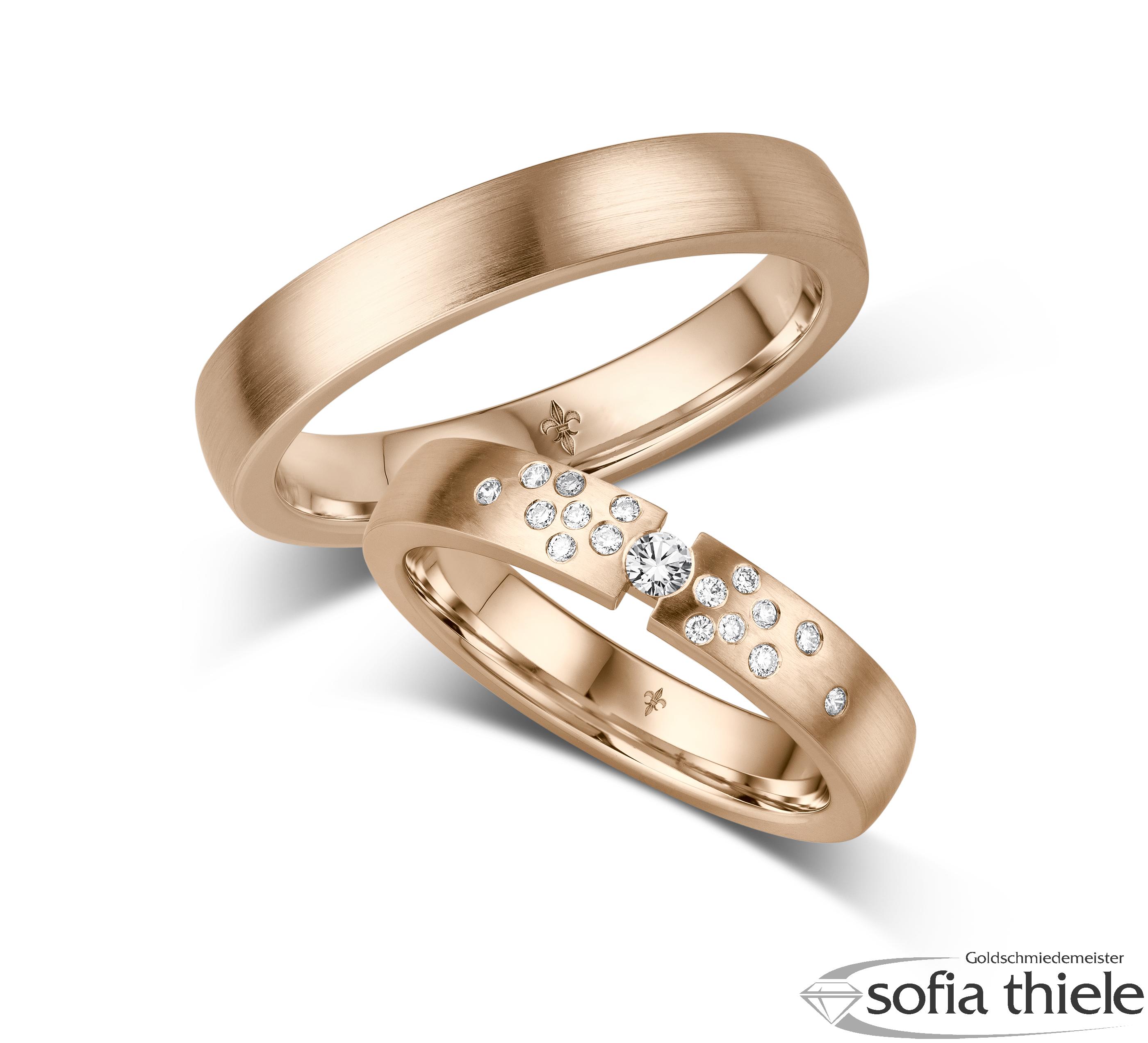 Trauringe Gold Paar TR-00032R-375