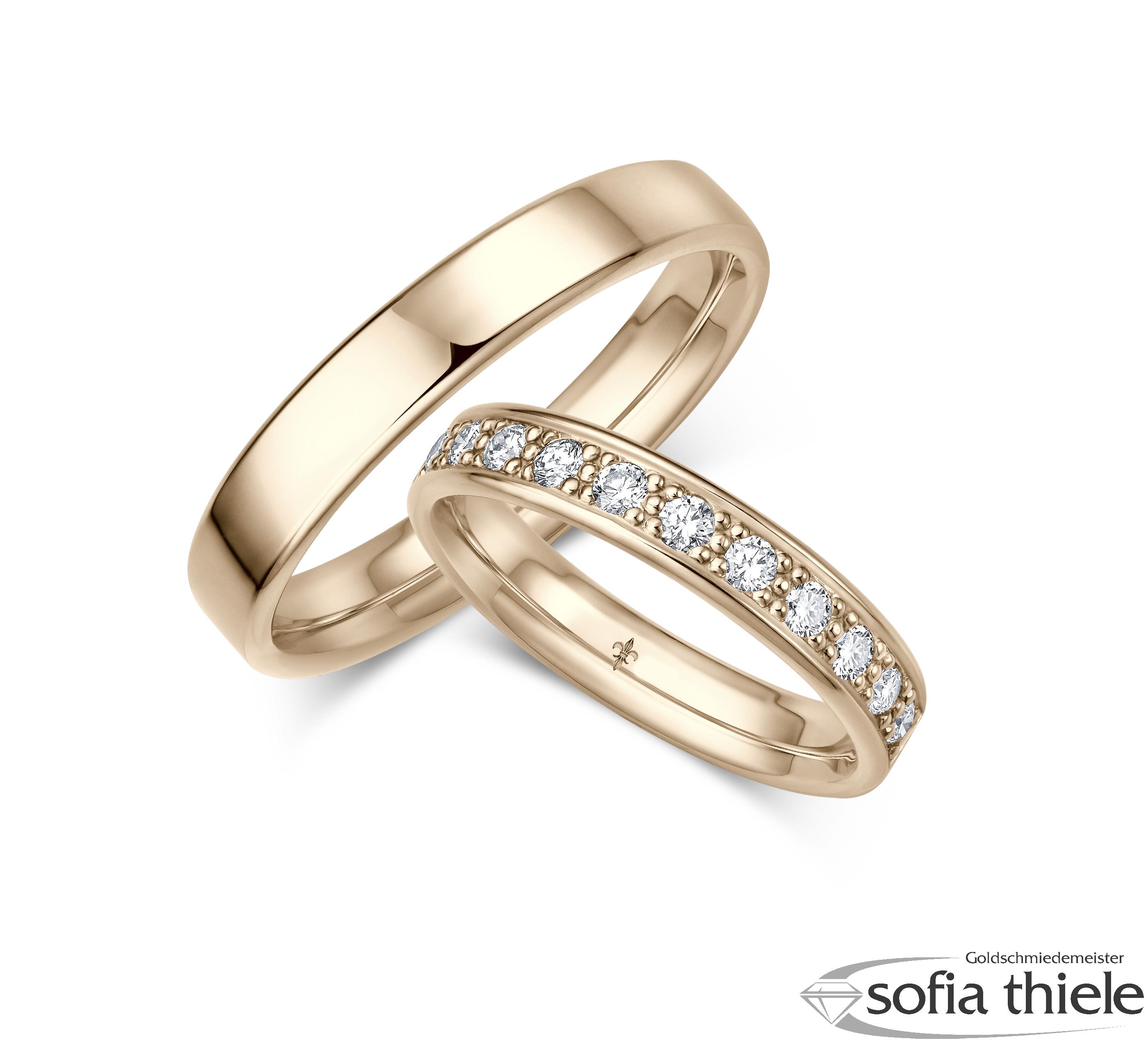 Trauringe Gold Paar TR-00067R-375