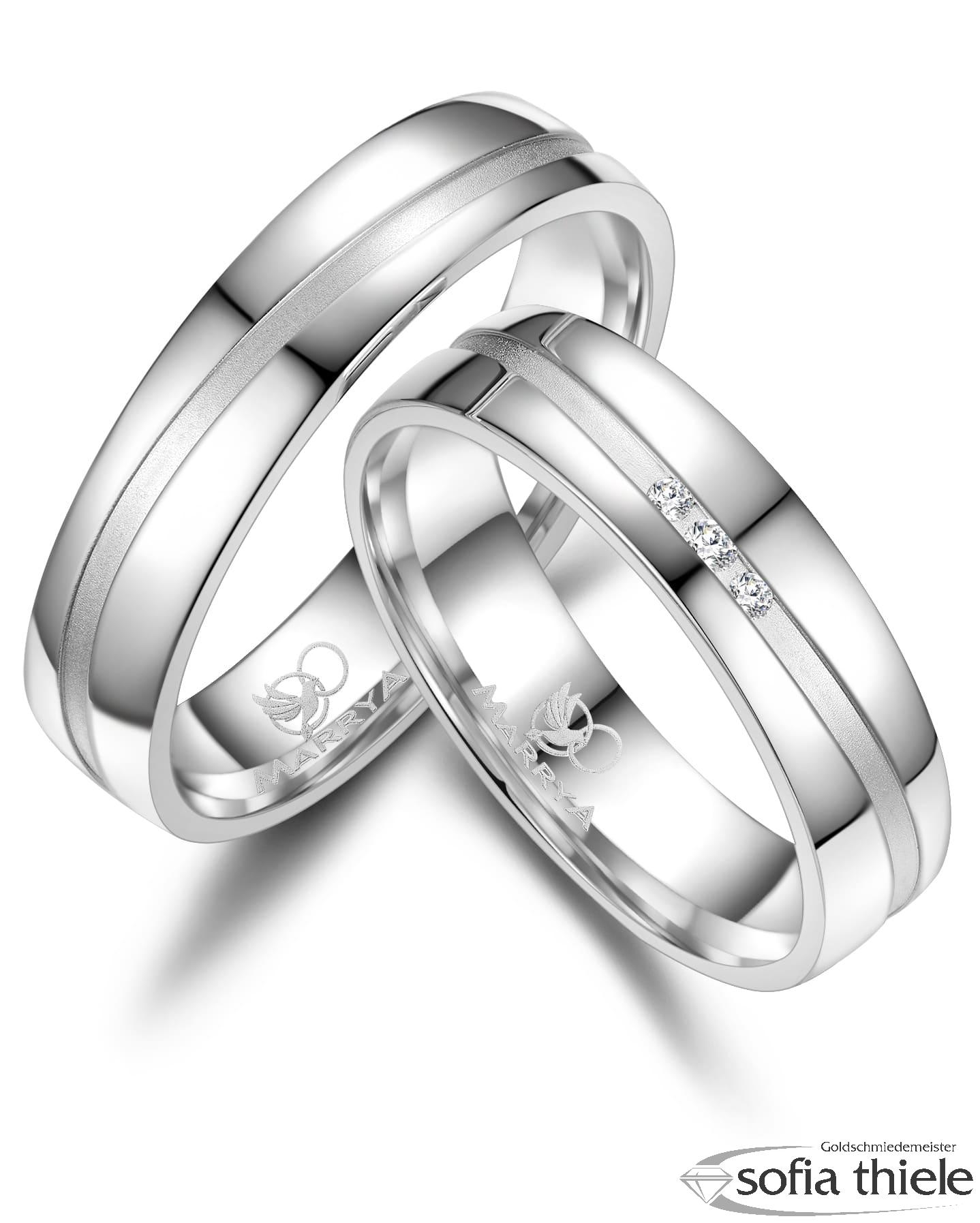 Trauringe Silber Paar SI-19