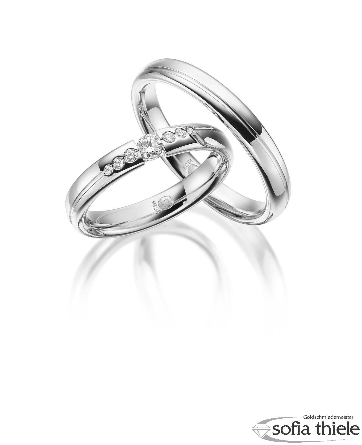 Trauringe Gold Paar RU-1533-1-375W