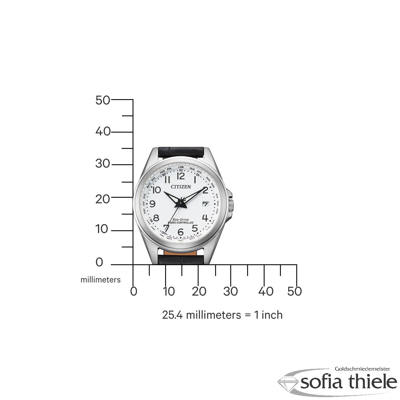 Damenuhr Lederband Funk EC1180-14A