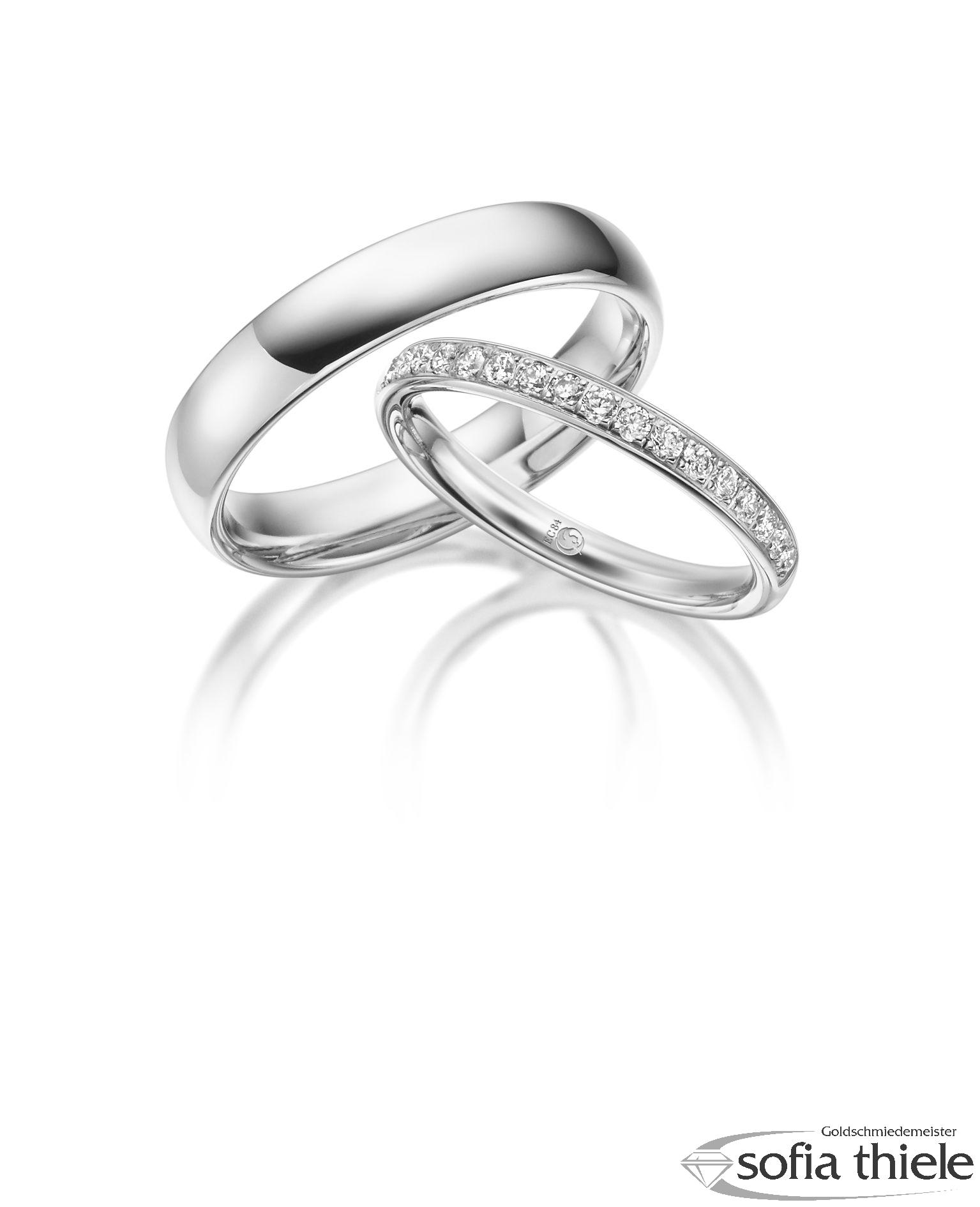 Trauringe Gold Paar RU-1542-1-375W