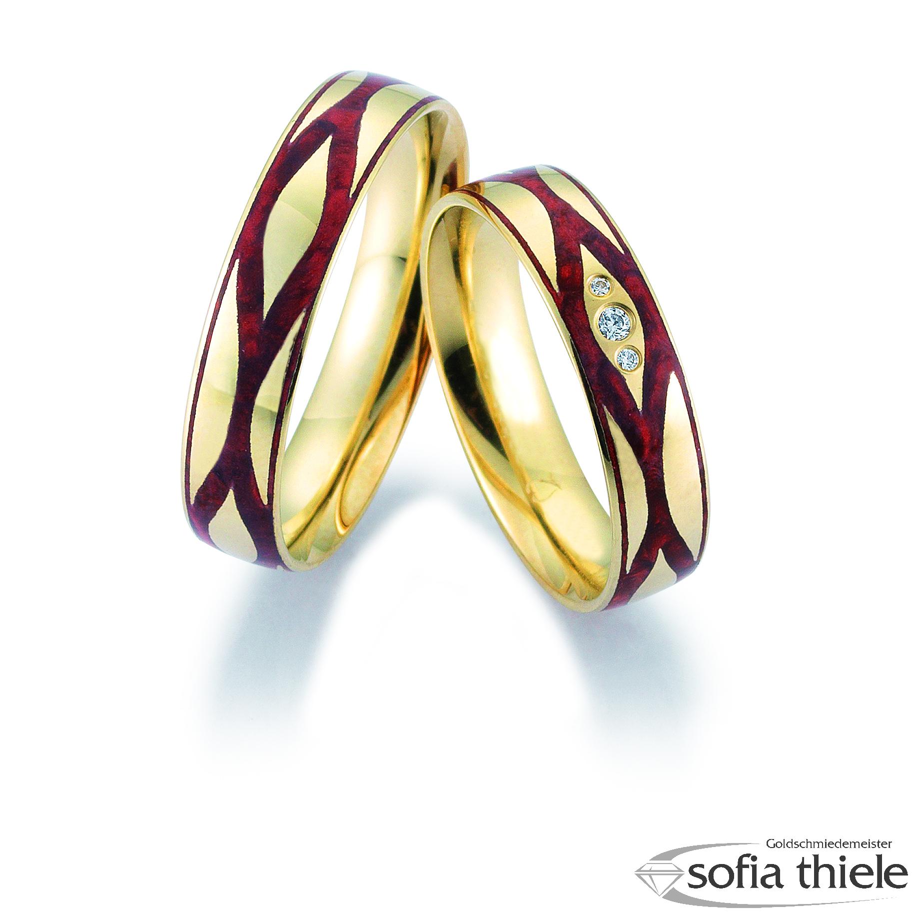 Trauringe Gold Paar B-48-06559-60-375G