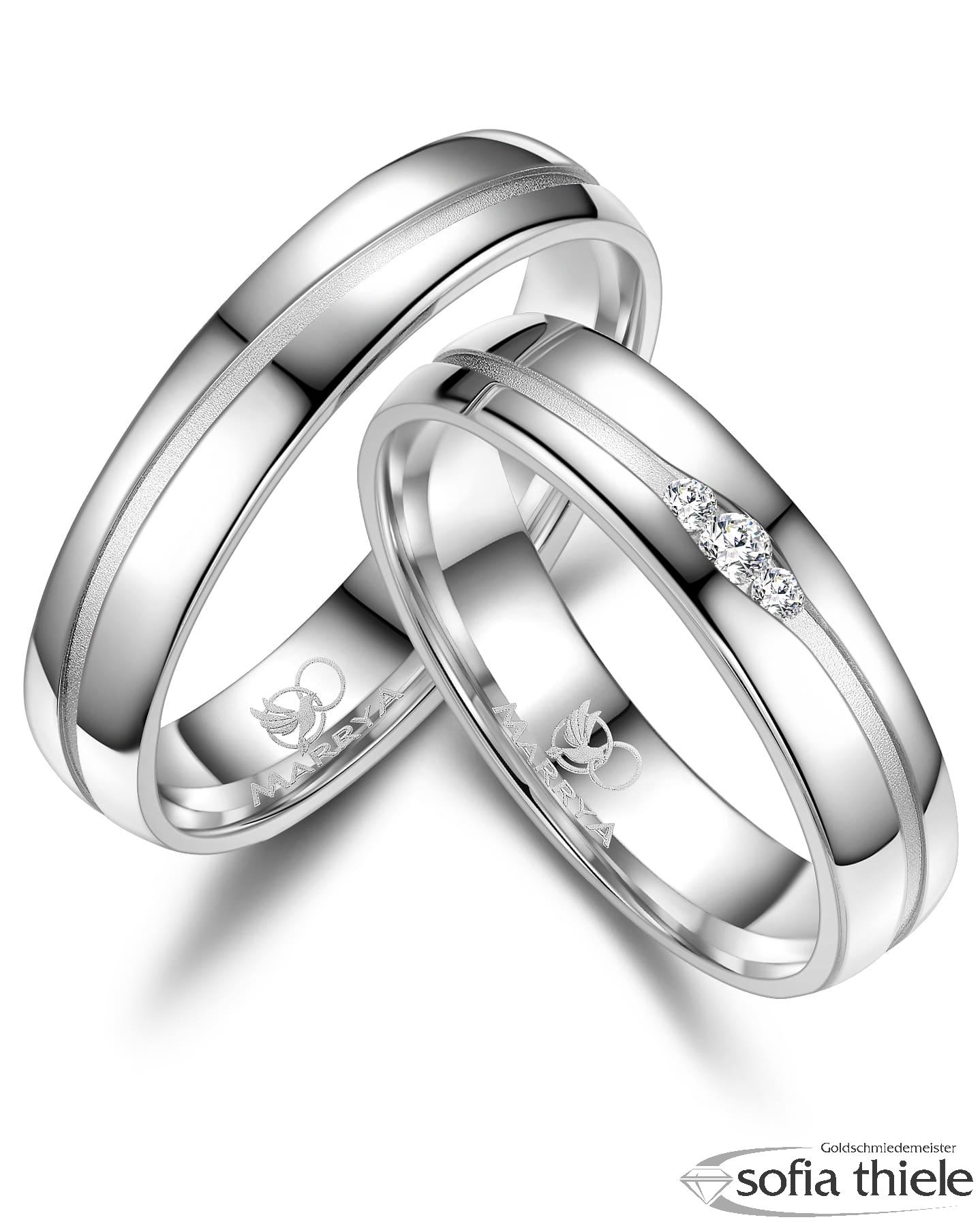 Trauringe Silber Paar SI-13