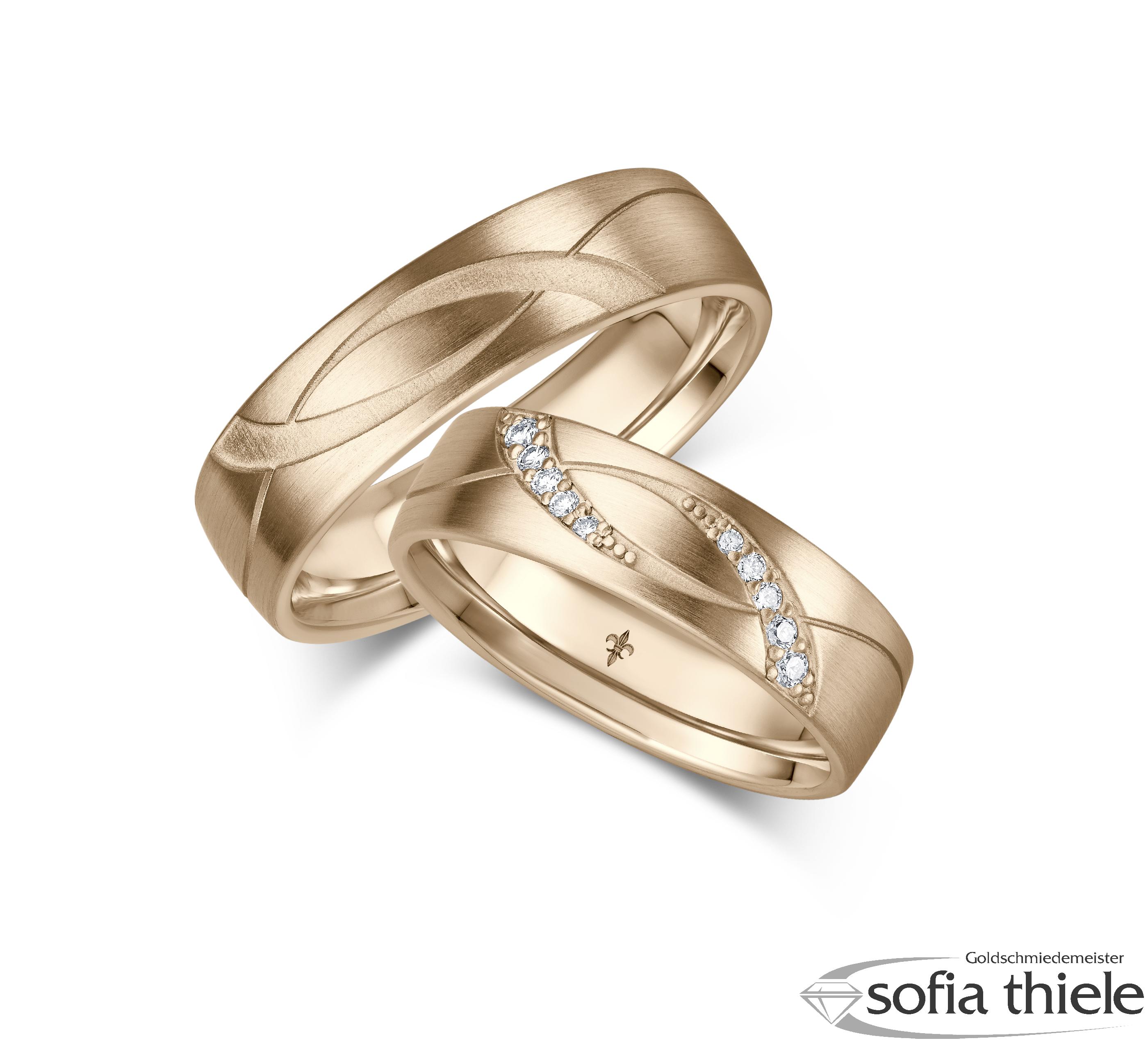 Trauringe Gold Paar TR-00071R-375