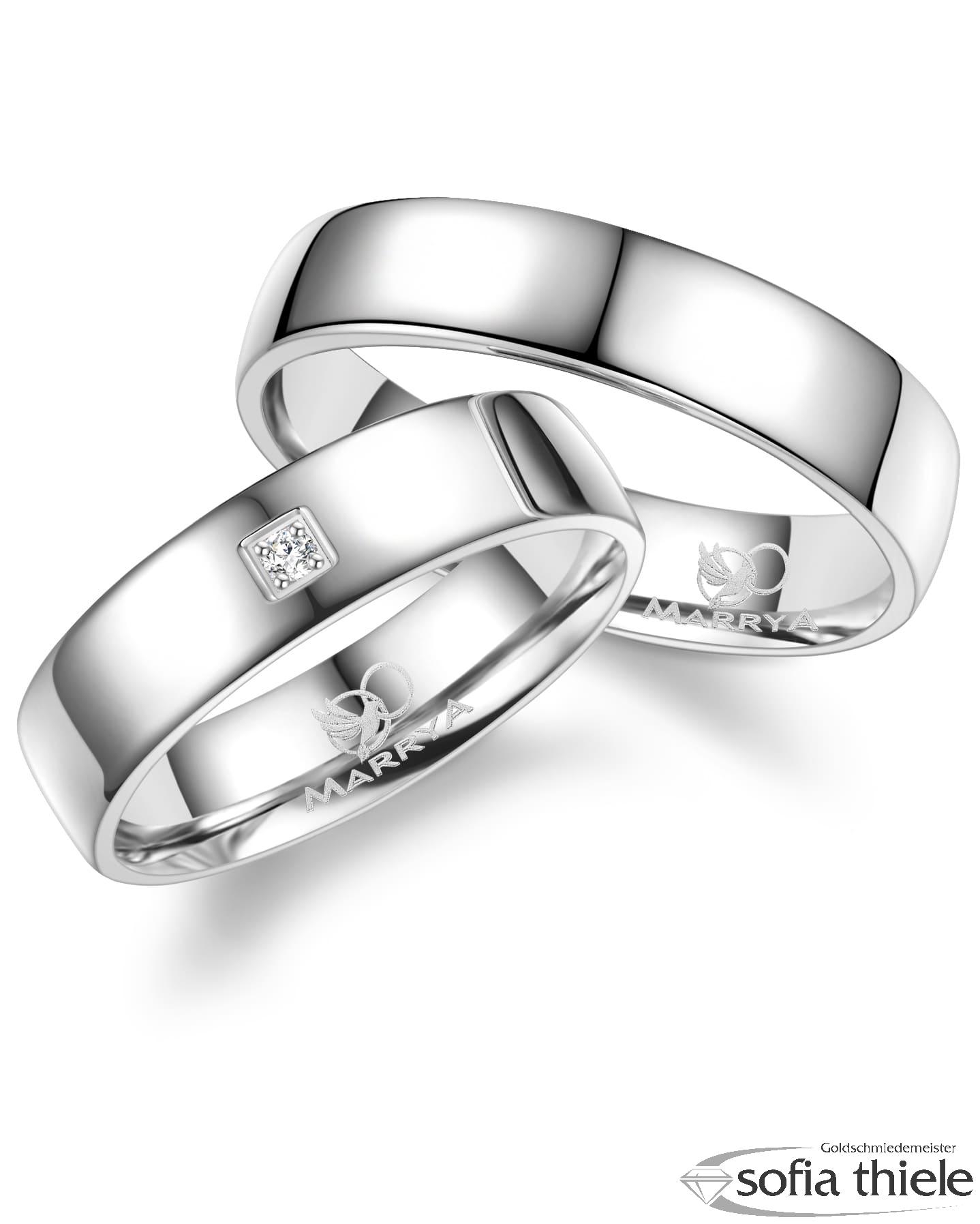 Trauringe Silber Paar SI-01