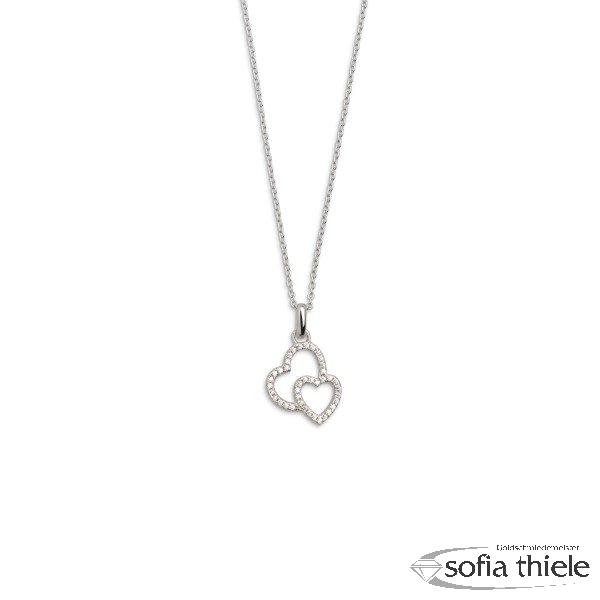Kette-Collier Silber m. Zirk. XS2760