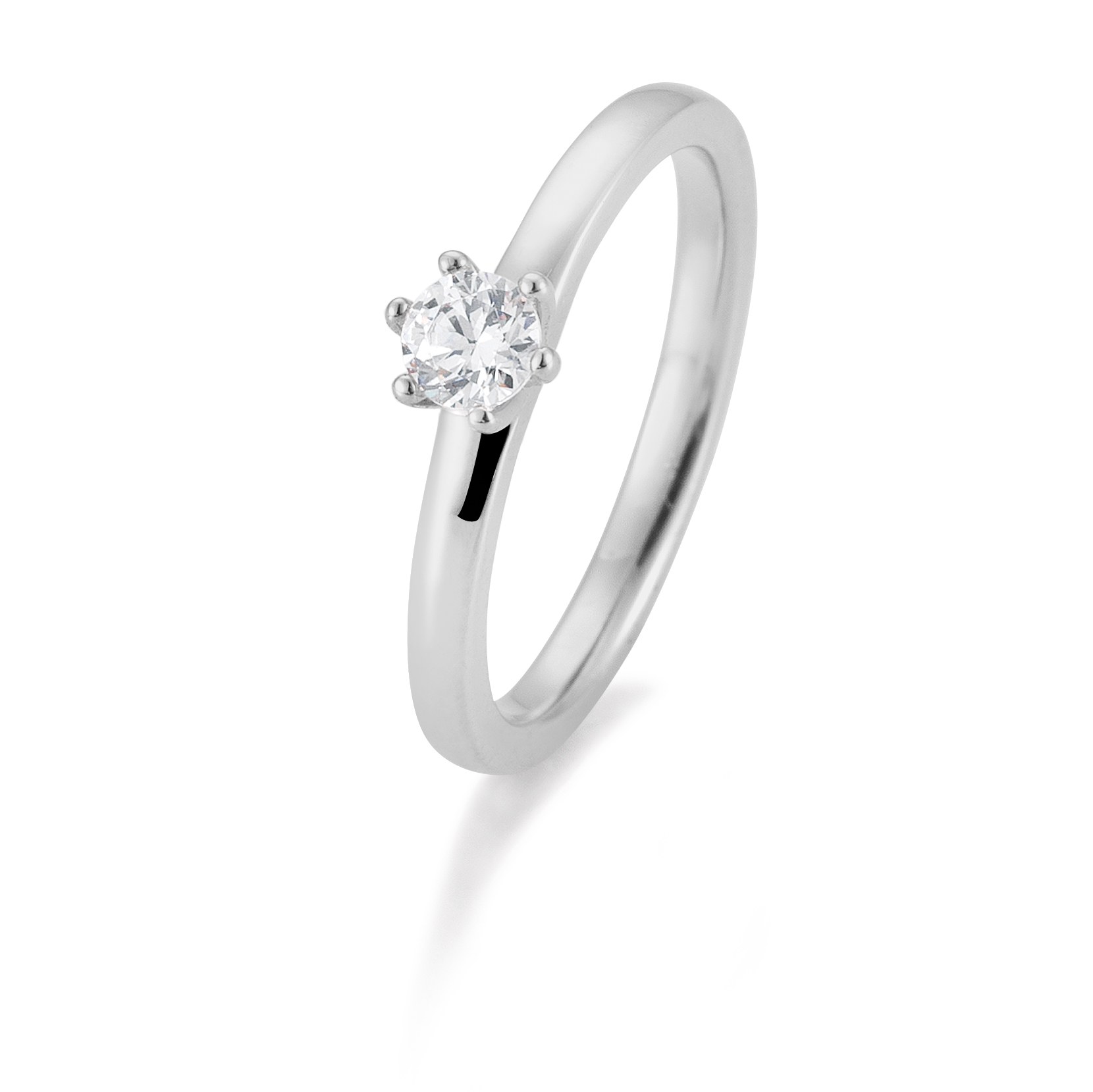 Damenring Platin mit Diamant B-41-061030-6Pt-L