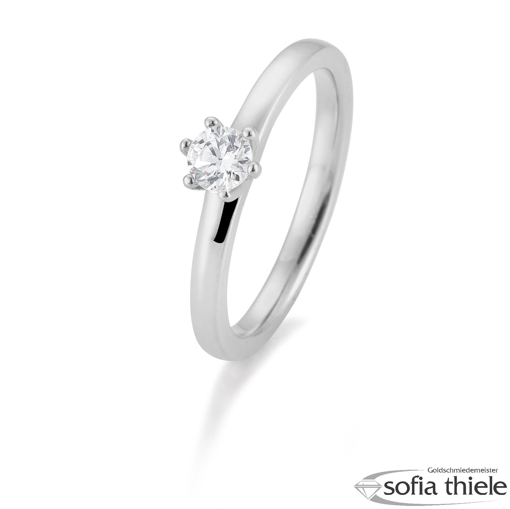 Damenring Platin mit Diamant B-41-061030-6Pt-L